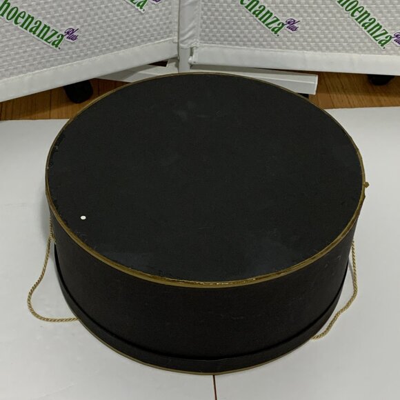 Vintage Fleur de Paris New Orleans Cardboard Hat Box Storage Container Black - Picture 8 of 14